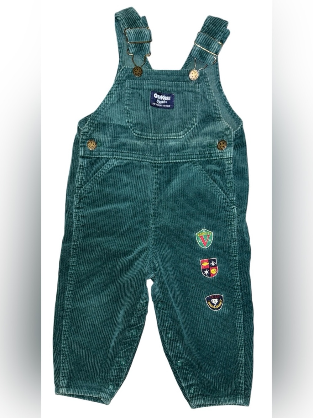 Vintage OshKosh B'gosh green Corduroy Kids Overalls 2t
